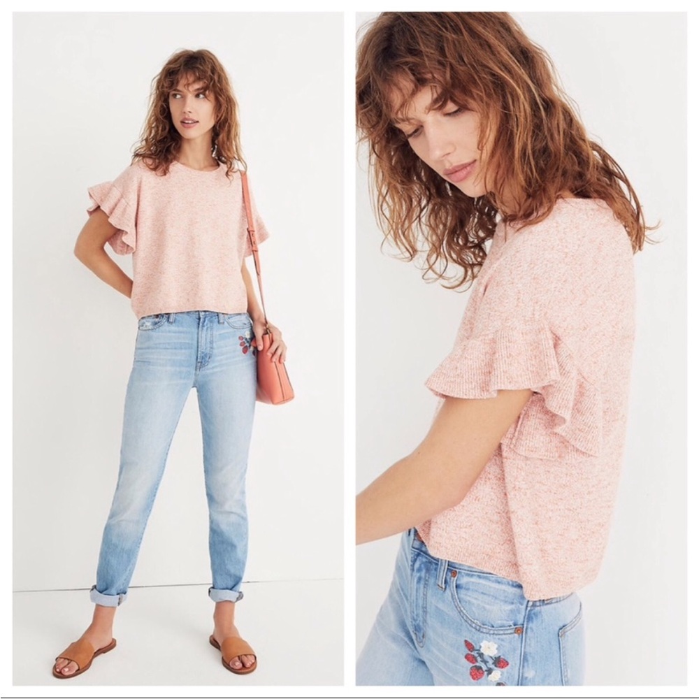 Madewell Ruffle Sleeve Sweater XL